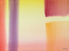 pastel-colored red and purple bars and yellow-pink block, watercolor painting